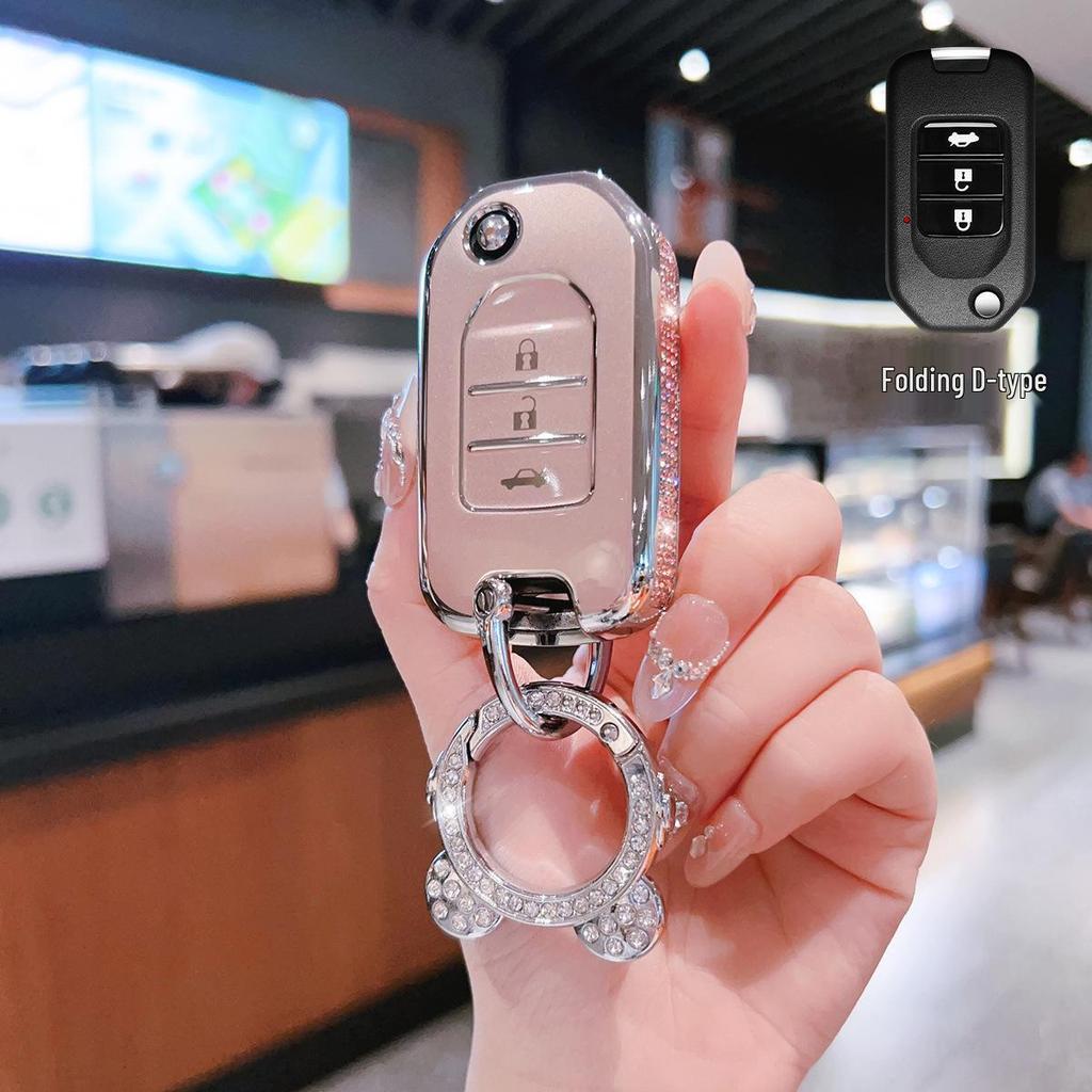 Compatible Key Cover for GAC Honda Vezel (2/3-Button), Accord 9th Gen Shell, Breeze Men's Key Bag