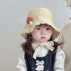 Soft Warm Knitted Hat Solid Color Windproof Curled Fisherman Cap Breathable Mushroom Pattern Toddler's Knitted Hat