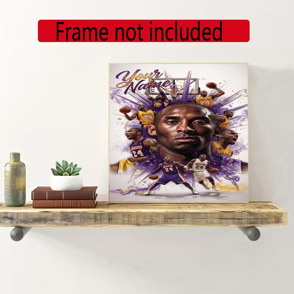 Kobe Personalized Name Round Diamond Painting Kit Diamond Embroidery Painting Rhinestones Mosaic Frameless Handwork Decoration Arts