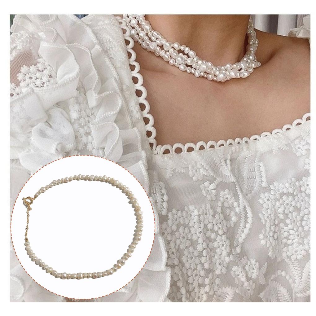 Pearl Choker Fashion Birthday Festival Engagement Short Beaded Necklace Date Trendy Sweet Jewelry for Female Ladies