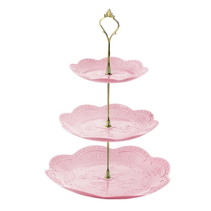Detachable Cake Stand European Style 3 Tier Pastry Cupcake Fruit Plate Serving Dessert Holder Wedding Party Home Decor
