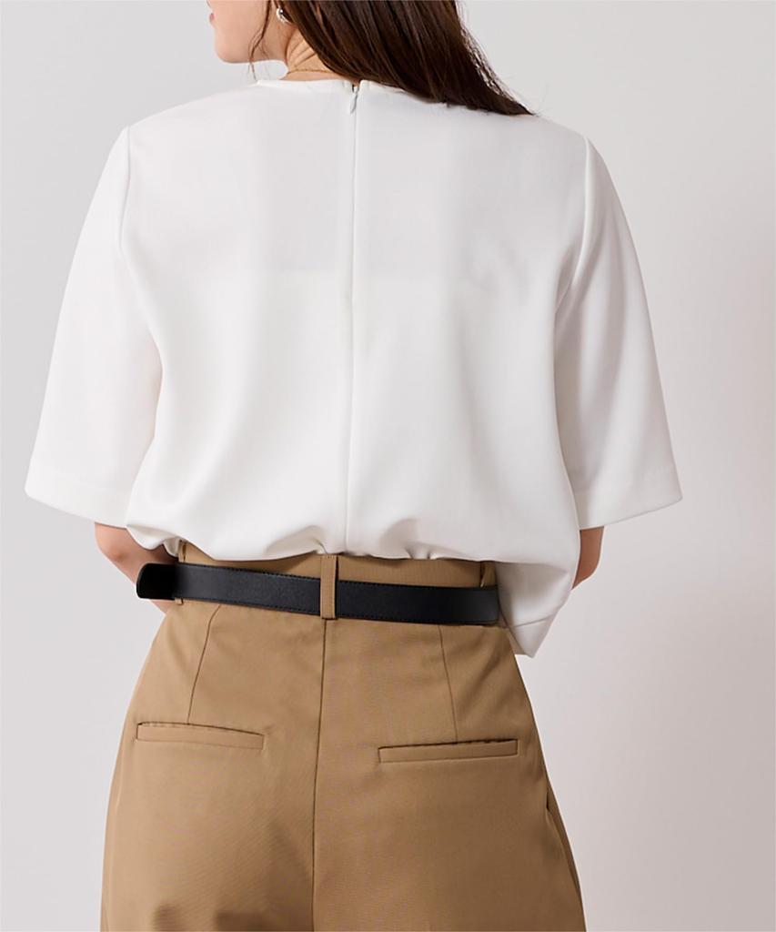 Yours Cut Georgette Crew Neck Cropped Pullover BGXU1871 Small White Women's