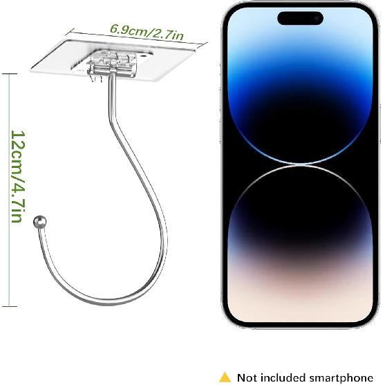 Self Adhesive Banana Hook Under Cabinet Foldable, 2 Pack Heavy Duty Metal Holder(13lb), Clear Banana Hanger Traceless, Keep Bananas Fresh & Kitchen