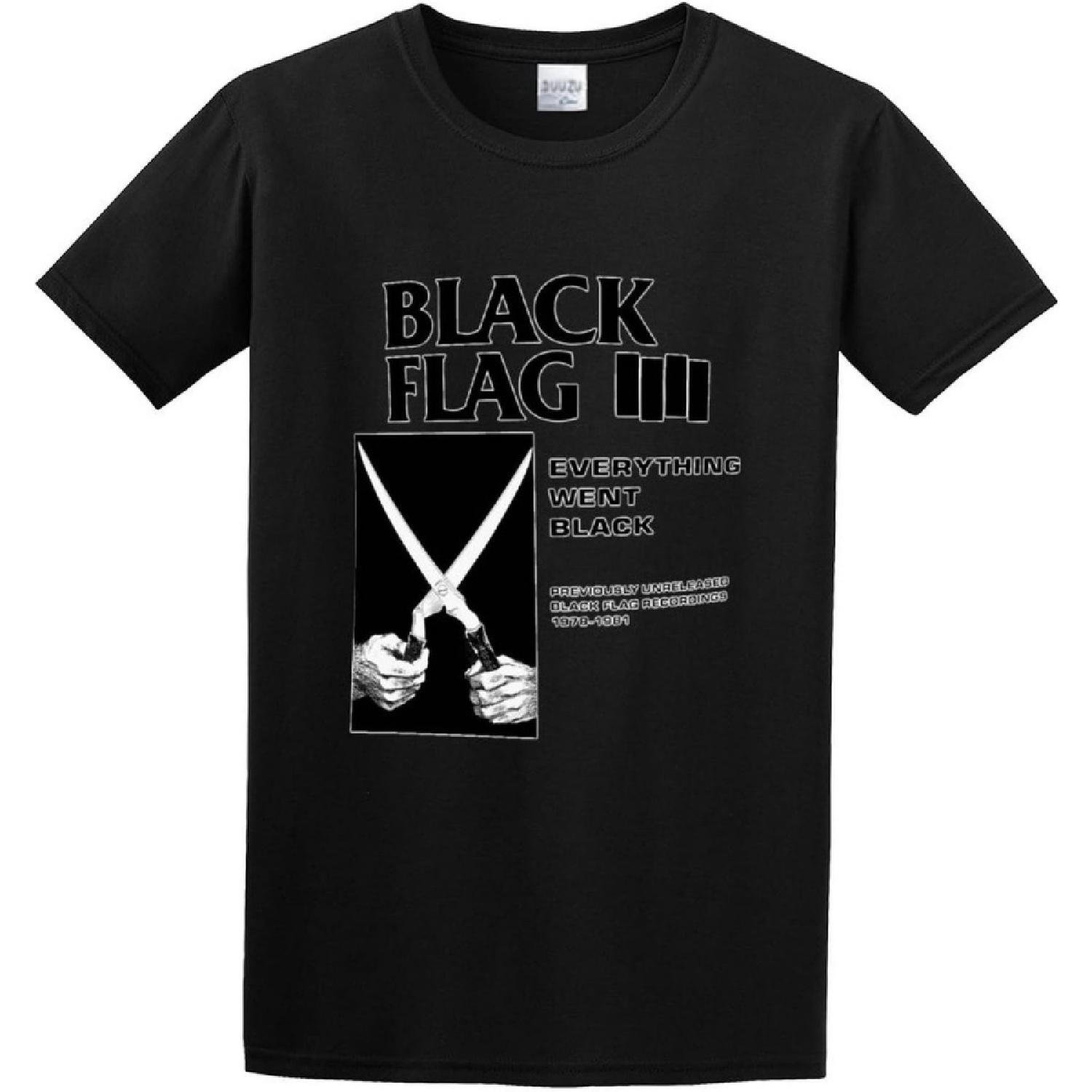 LIUFENCHA Black Flag Everything Went Black Men s Black T-Shirt Unisex Tee Clothing S