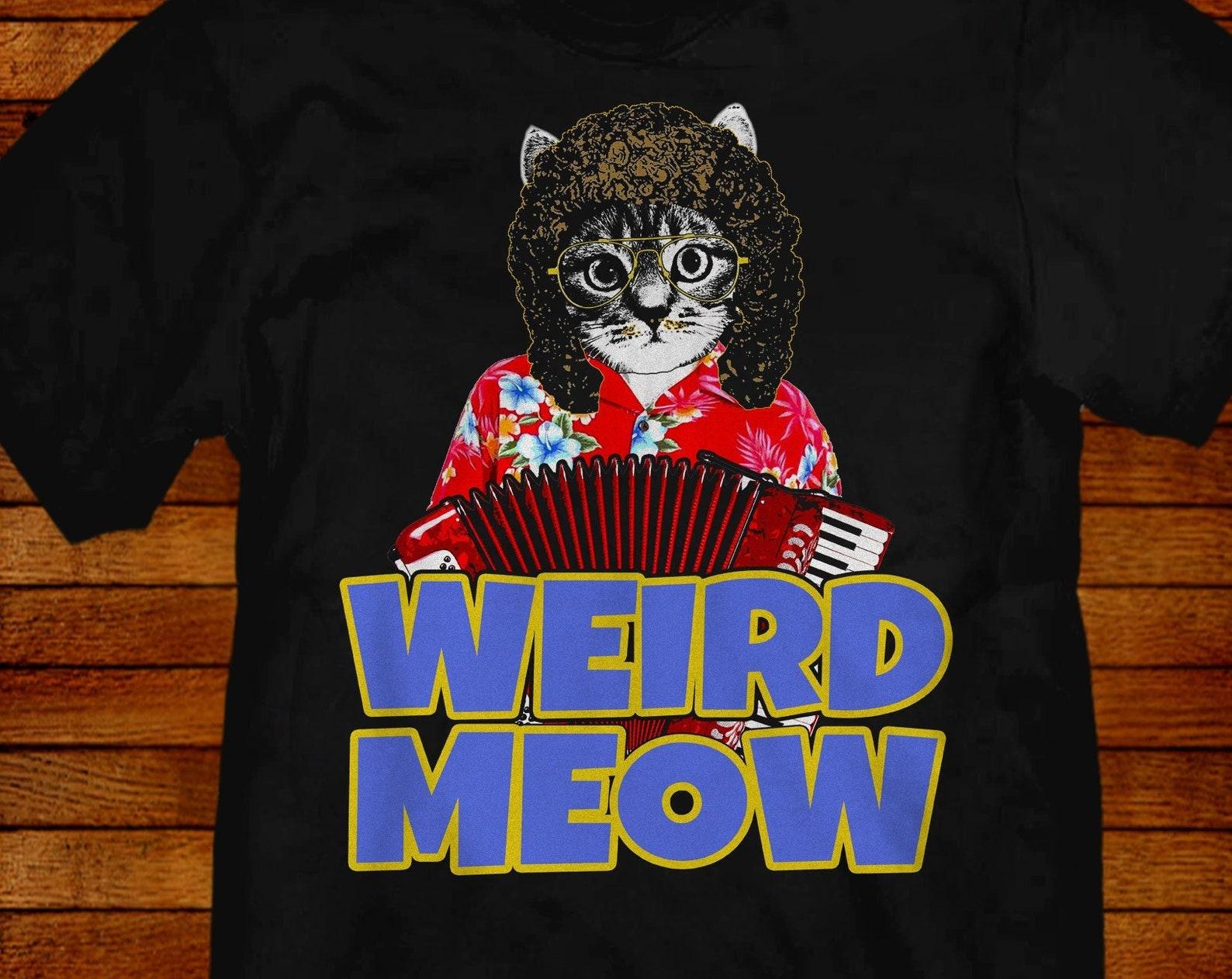 Funny Cat Rock Cat Band T shirt: Weird Meow S