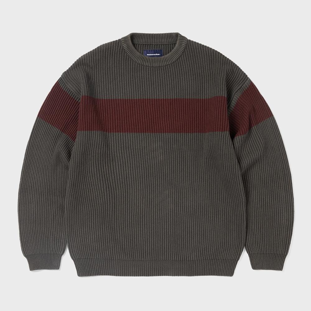 Этот никогда не тот Вязаный свитер с блочным узором Угольный S