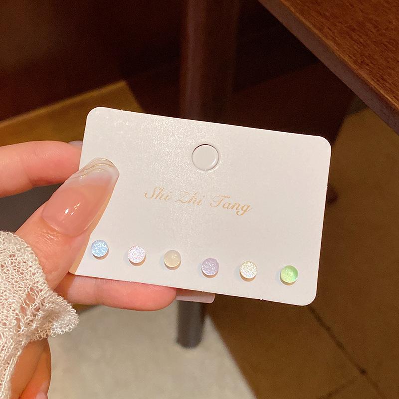 S925 Silver Needle Delicate Zircon Ear Set Small Stud Earrings