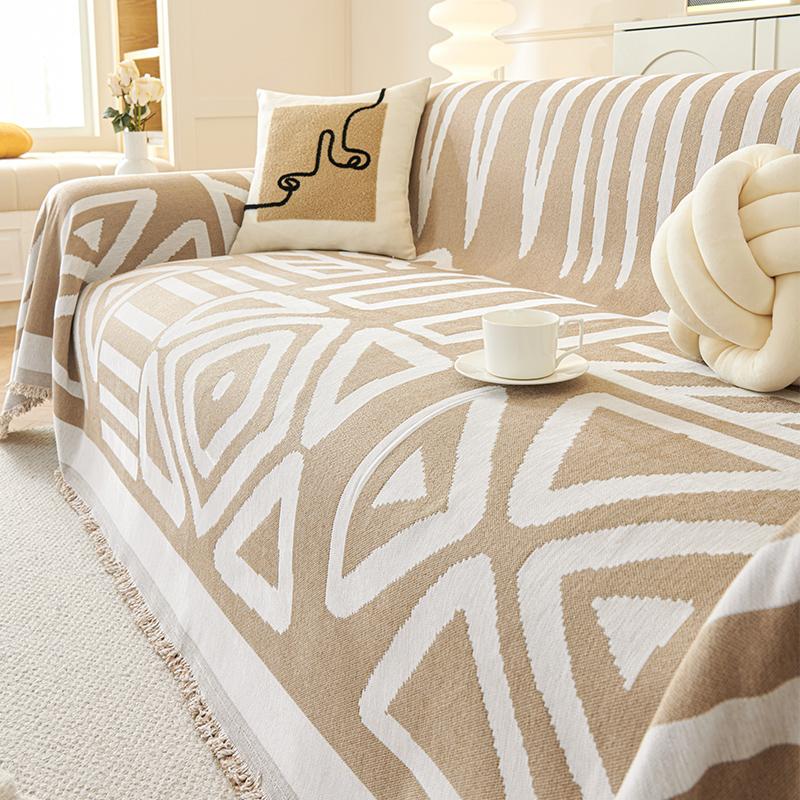 

Чехол для дивана в стиле бохо, универсальный, от царапин, для мебели, гостиная, 3 места, ириска, цельный, четыре сезона 180x130cm