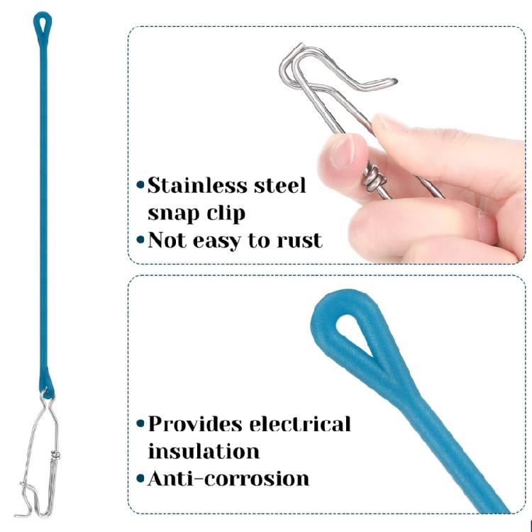 4Pcs Deep Sea Trolling Fishing Pin Buffer Fast Fishing Clip Replacement Fishing Hook Lures Connector with Shock Cord