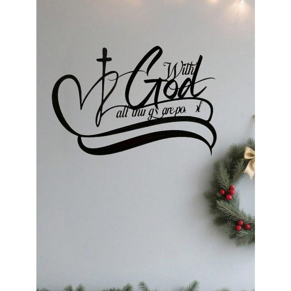 Wrought Iron Wall Art Home Decor Metal Wall Cross for Garden Easter Christmas Gift