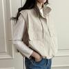 New Arrivals Open Run High Neck Vest Spring Windbreaker Blue With Hem Stopper