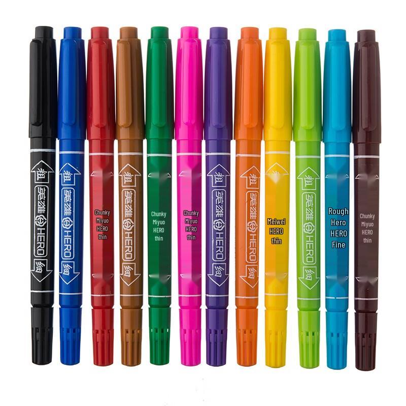 HERO Dual-Tip Oil-Based Marker Pen Set