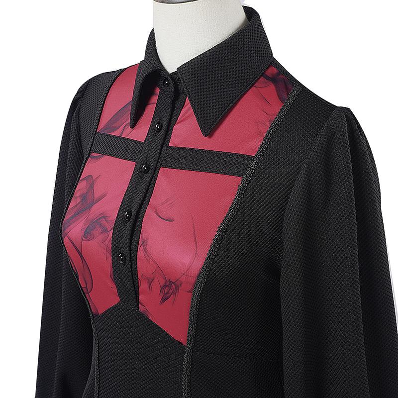 Nouă rochie gotică medievală în negru și roșu victorian stil vampir renascentist punk corset rochie victorian goth fustă bustieră cu șireturi