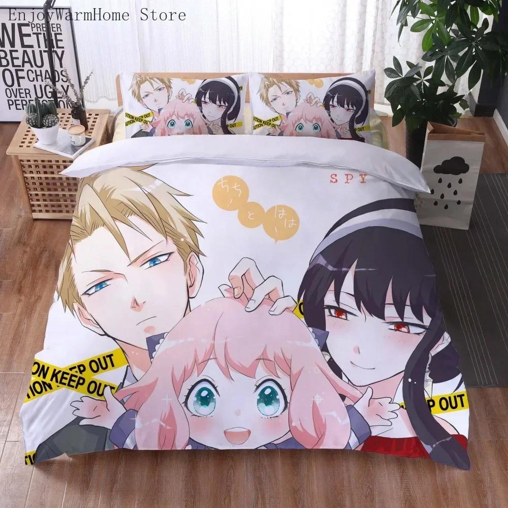 Anime Spy x Family Comfortable Duvet Quilt Cover Pillowcase Bedding Set Children Bedroom Decoration Home Textile