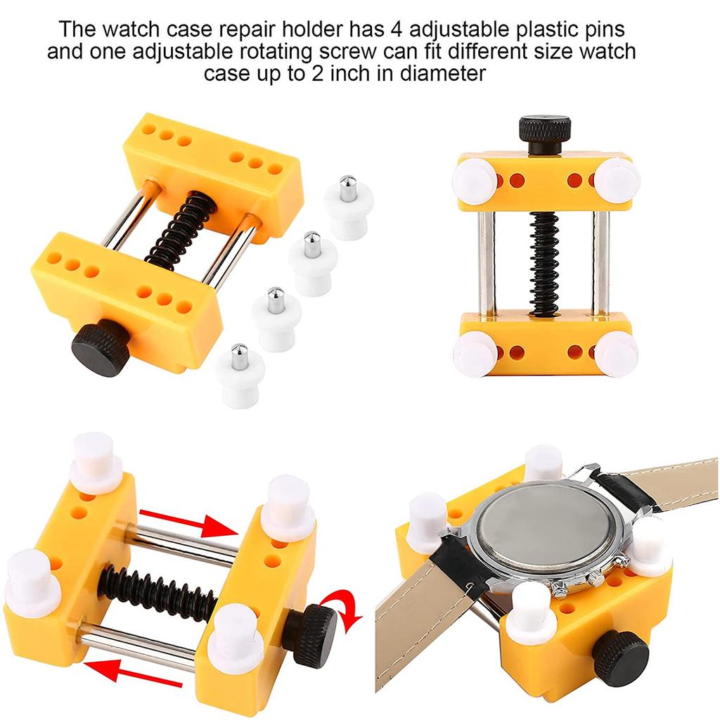 9Pcs Watch Battery Band Replacement Kit Rotate Open Watch Back Remover with Opening Knife Pry Screwdriver for Home Repair Shop