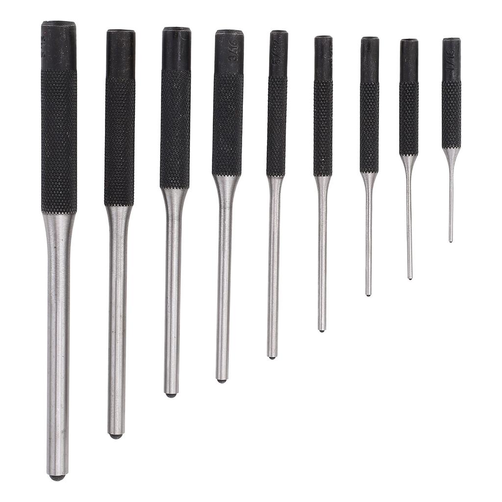 9 Stück Rollstift-Schlagstiftsatz 1/16 bis 5/16 Zoll Schnellarbeitsstahl Stift-Schlagwerkzeug für Automobil Uhren