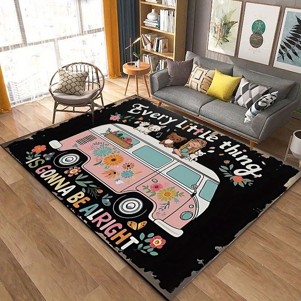 

1pc Comfortable Crystal velvet Rug][Machine Washable] Golden Diamond Velvet Every Little Thing Will Be Alrigh 50x80cm