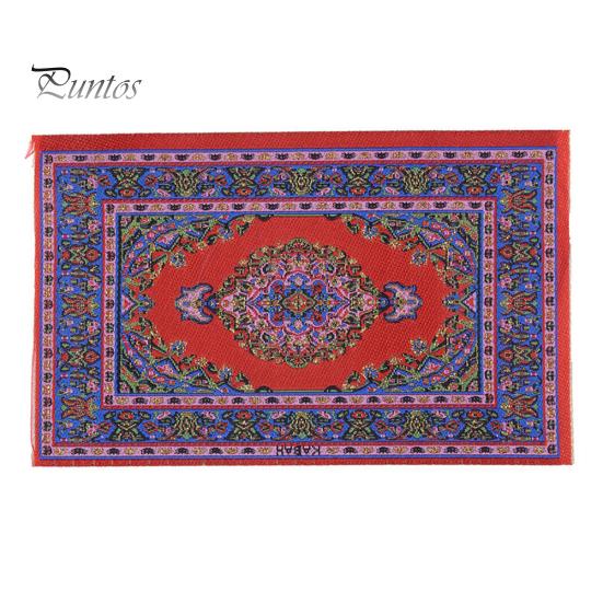 

1/12 миниатюрный кукольный домик, турецкий ковер, кукольный дом, напольная мебель, аксессуар красный