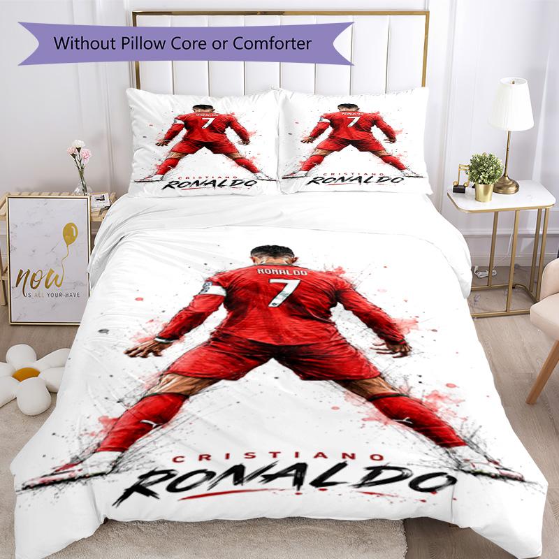 Ronaldo Champions League Ruhm Bettwäsche-Set, Atmungsaktiver Bettbezug mit Kissenbezügen, Weiche Bettwäsche für Schlafzimmer Heimdekoration, Perfektes Festival Bi