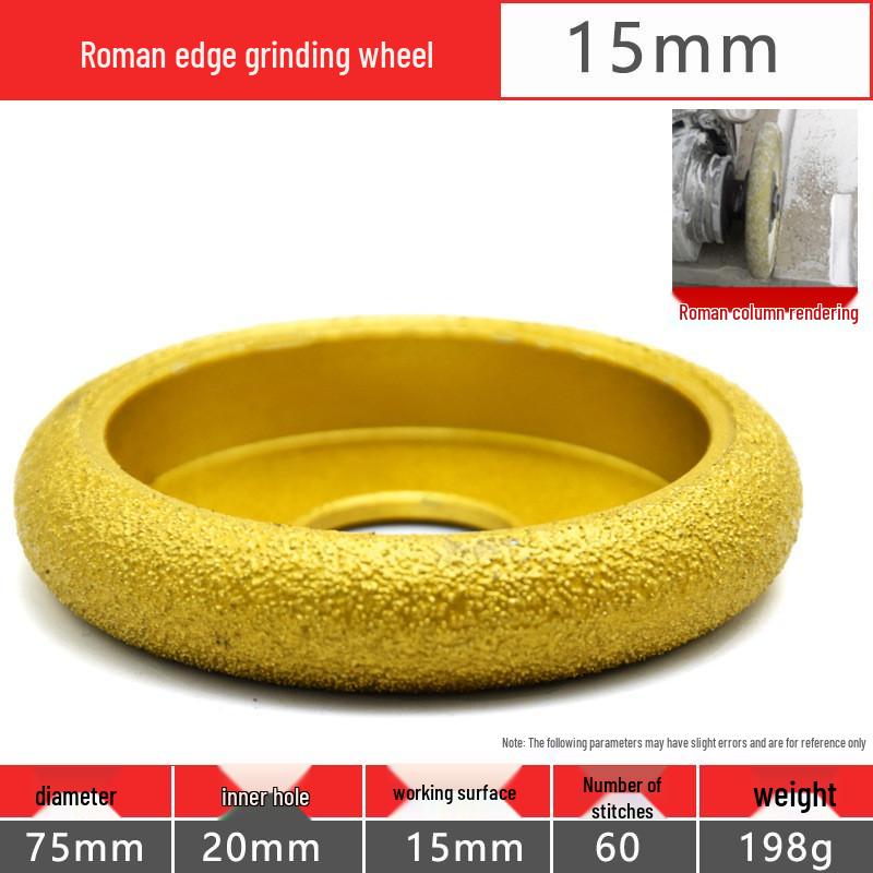 Brazed Diamond Flat Angle Grinder for Roman Column Quartz Stone & Ceramic Tile Edge Grooving.
