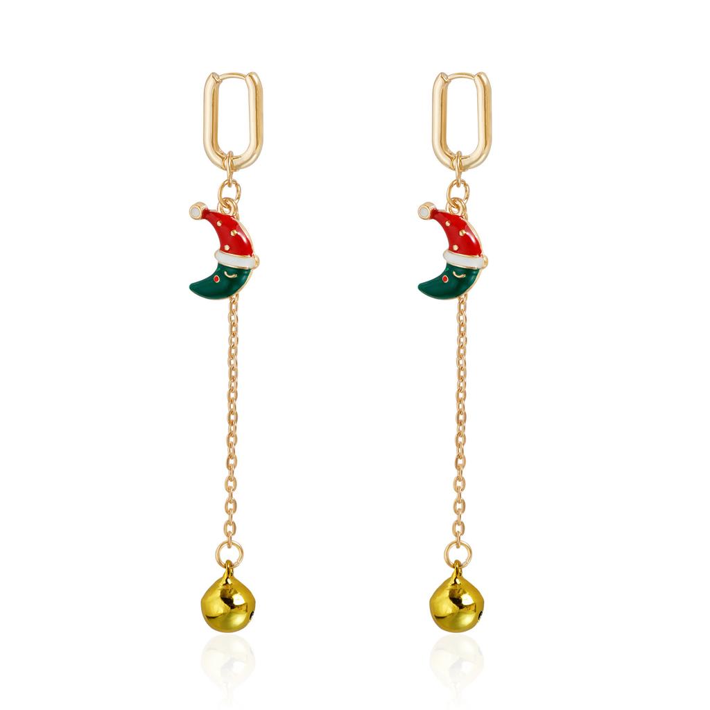 Fashion Christmas Earrings Zircon for Women Christmas Tree Hat Deer Necklace Girls Party Festival Zircon Gifts