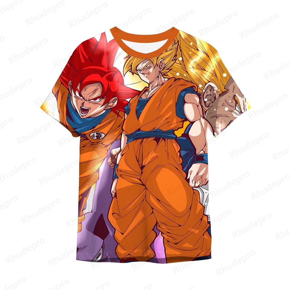 Goku T-Shirt Short Dragon Ball Harajuku Style Goku Hip Hop Boy Sleeve Tee New Tops Trend Clothing High Quality Men's Y2k 5XL