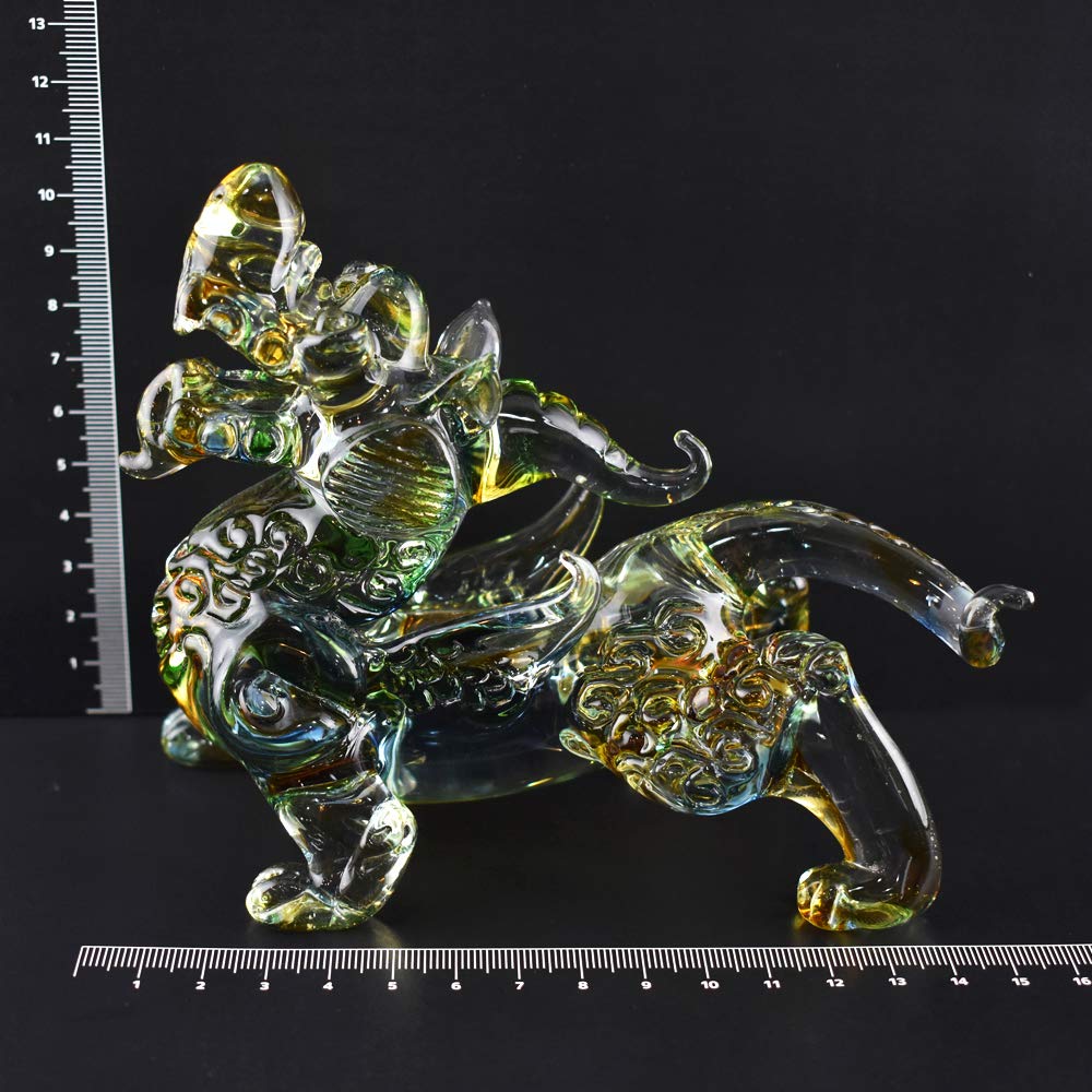 Handmade Glass Craft, Feng Shui, Good Luck, Pixiu, Colorful, Large