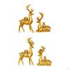 2 Pieces Deer Figurines Desktop Decoration Home Decor Artwork Delicate Animal Sculpture Golden Resin