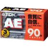 TDK Audio Cassette Tape AE 90 Minute 3-Pack [AE-90X3G]