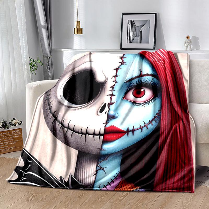 1pc Skull Beauty Split Soft Throw Blanket Flannel All Season Light Weight Living Room/Bedroom Warm Blanket. M7290137