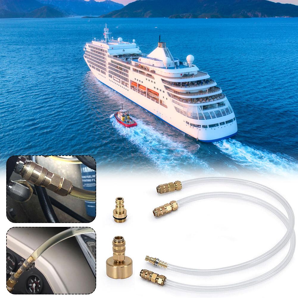 Entlüftungsschlauch mit auslaufsicherem Messinganschluss, Brückenrohrschlauch, rostfreier Schnellanschluss für die meisten Außenbord- und Innenbord-Hydrauliklenkungen