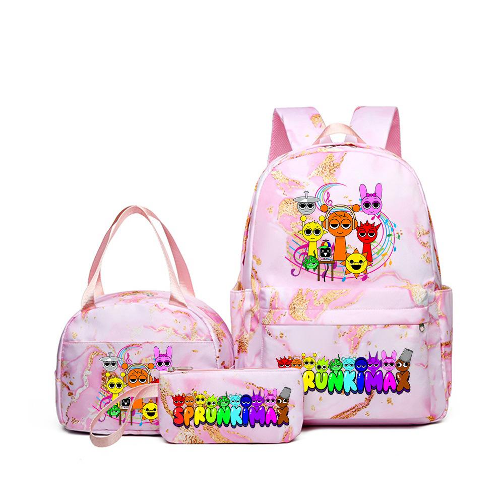 3D New Game Rhythm Box Sprunki School Bag Backpack Elementary and Secondary School Backpack Crossbody Bag Pencil Bag