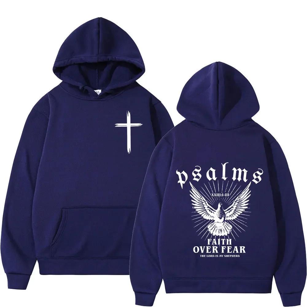 Sudaderas con capucha con versículo de la Biblia para hombre y mujer, sudaderas cristianas de Jesús, fe sobre el miedo, jerséis