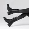 Fashion High Top Boots Women 2024 Thickened High Heel Lacing Double Zip Shoes for Women Mid Calf Boots Chunky Heel Platform Women Boots