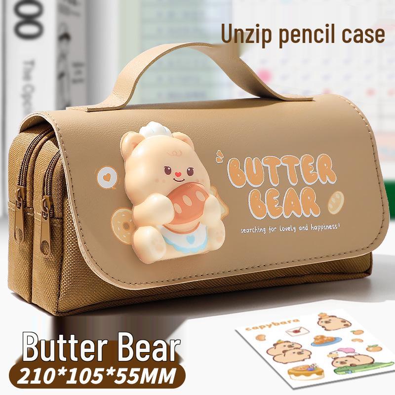 

Шкіряний пенал з капібари: Водонепроникний, Стійкий до плям, Мультяшний дизайн для дітей та студентів