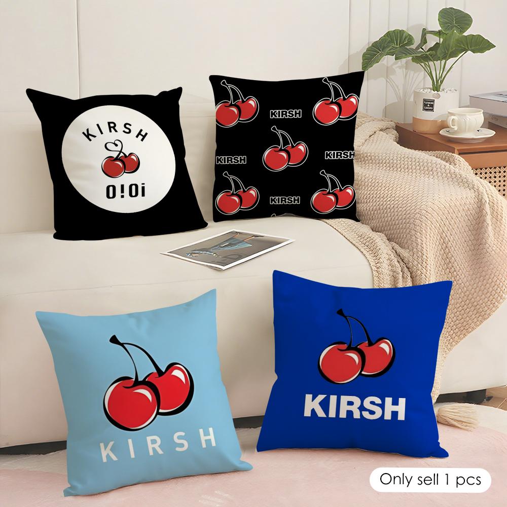 Brand K-Kirsh Cherry Cushion Cover Soft Short Plush Pillow Cover Smooth Cozy Texture Aesthetic Cushion Case Home Decor