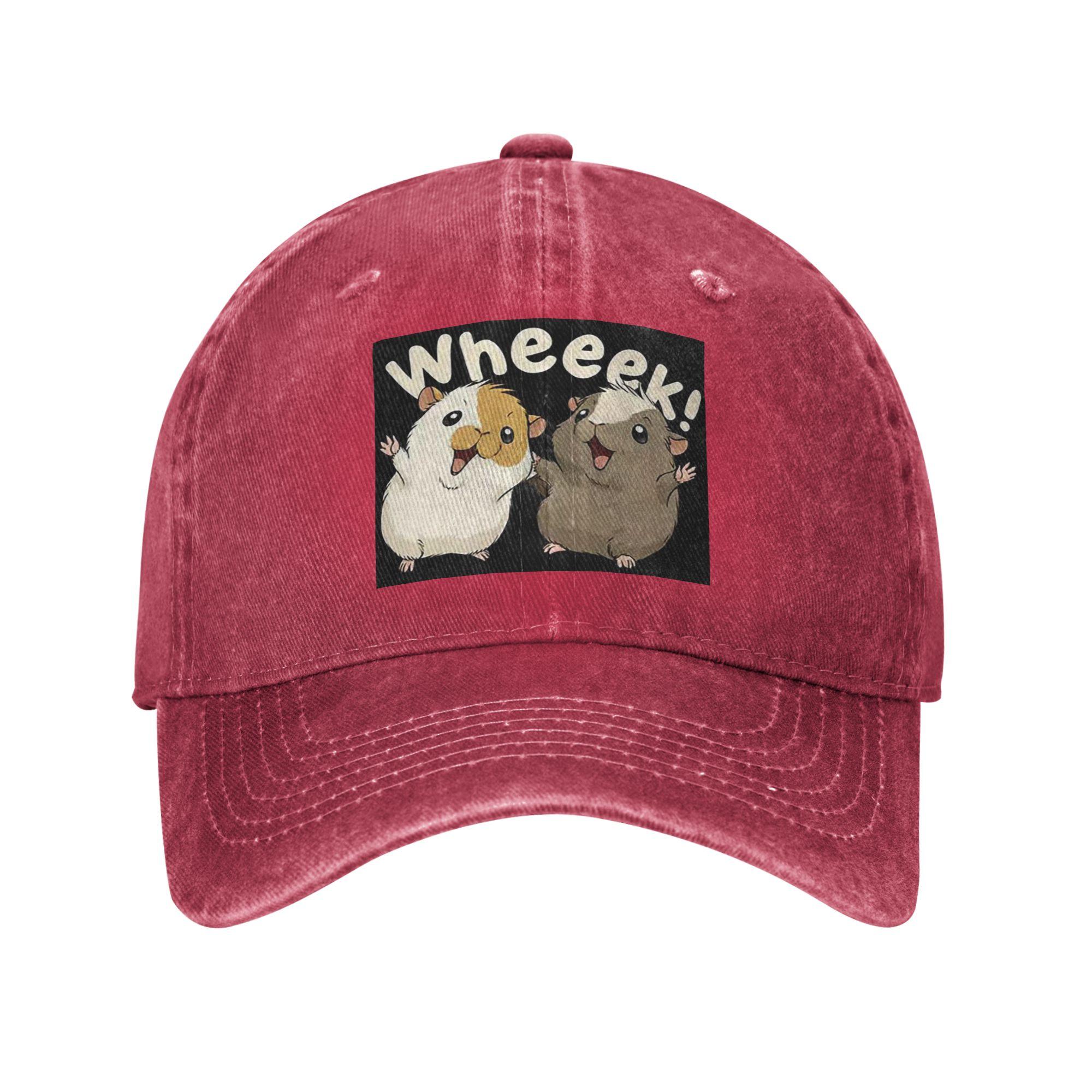 Happy Guinea Pig Denim Cap Casual Baseball Caps Adjustable Hat Summer Unisex Baseball Hats One Size