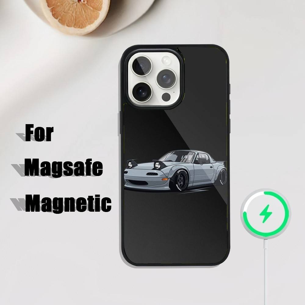 

M-Miata Car M-X5 Cartoon Phone Case For iPhone 17,16,15,14,13,12,11,Pro,Max,Plus,Mini,SE4,E Magnetic Magsafe Wireless Charging iPhone17PRO