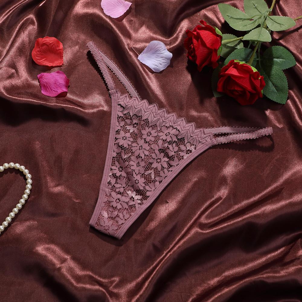 Women's Sexy Panties Lace Jacquard Pattern Ventilate European And American Butterfly Knot Hollowed Out Lingerie Super Comfortabl