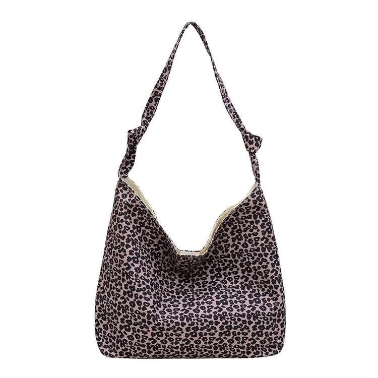 2024 Stylish Lazy Leopard Print Large Capacity Shoulder Bag For Women Chic Casual Use