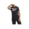 Reebok Letter Print Breathable Sports Short Sleeve T-Shirt Men Tops Black FK6219