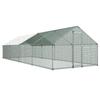VEVOR Large Metal Chicken Coop, 3 X 8 X 2 M, Walk-in Chicken Runs with Waterproof Cover, Spire Roof Hen House Enclosure with Lock