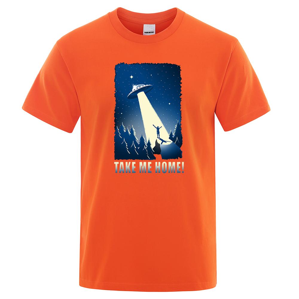 Outer Space Feeling Tshirts Brand Summer Streetwear See Alien Spaceship Men Clothing Funny Hip Hop Tops Fashion Pattern T-Shirt