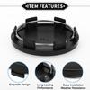 Single Car Wheel Hub Center Caps 62 mm 2.44" OD Center Hub Cover ABS Black