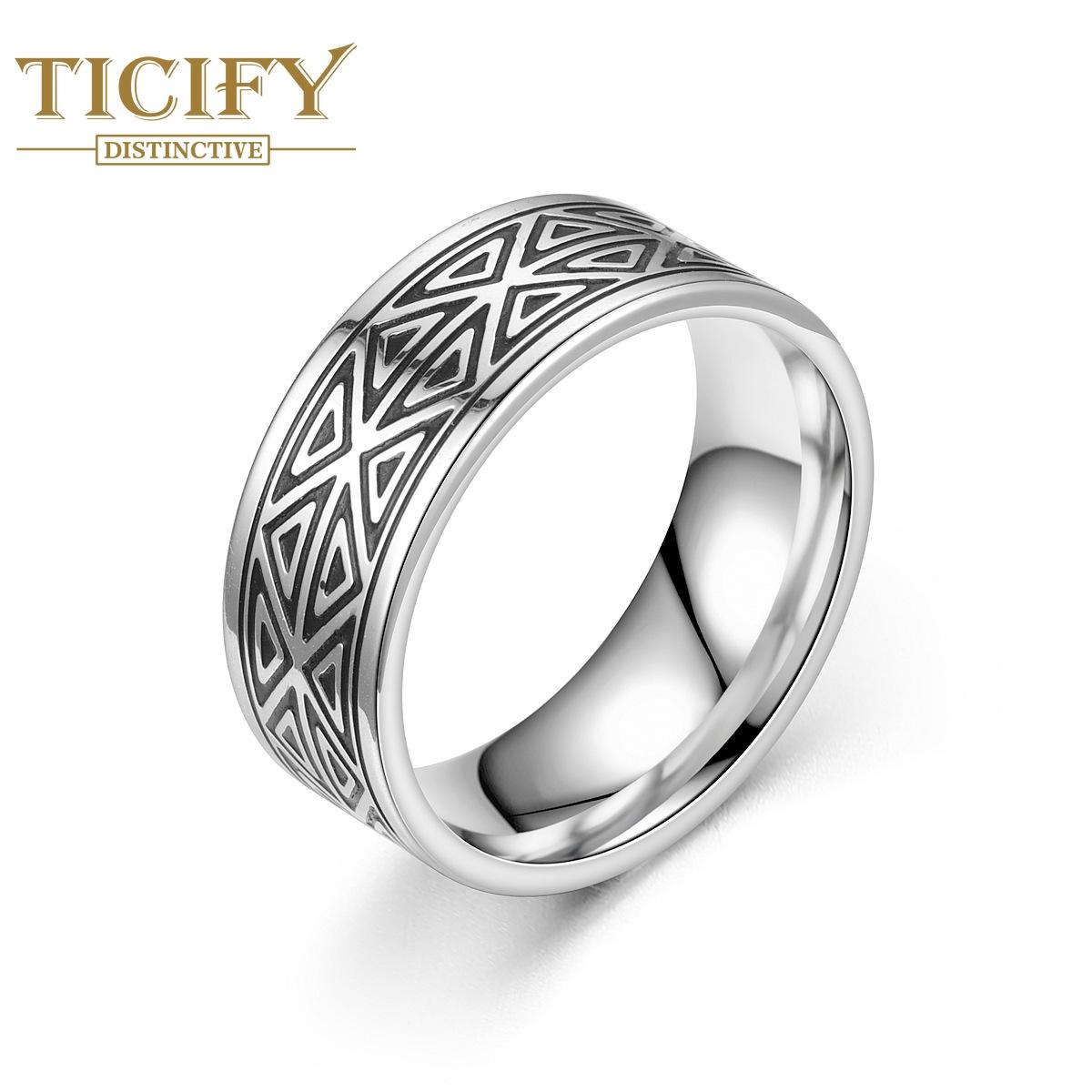 

Новый продукт, креативное кольцо из титановой стали в стиле ретро, ​​мужское и индивидуальное косое кольцо из нержавеющей стали в американском стиле 13