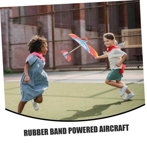 Housoutil 3 Pieces DIY Aircraft Toy Windup Model Airplane Foam Glider Bird Design Aircraft Rubber Band Powered DIY Model Bamboo