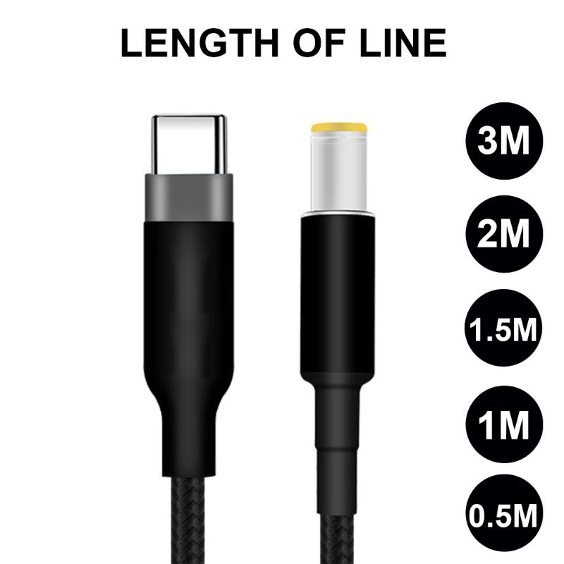 Fast Charging Laptop Power Cord USB C Tip to DC7.9x5.5mm 20V for Notebooks Power Supply Charging Cable Braided Wire