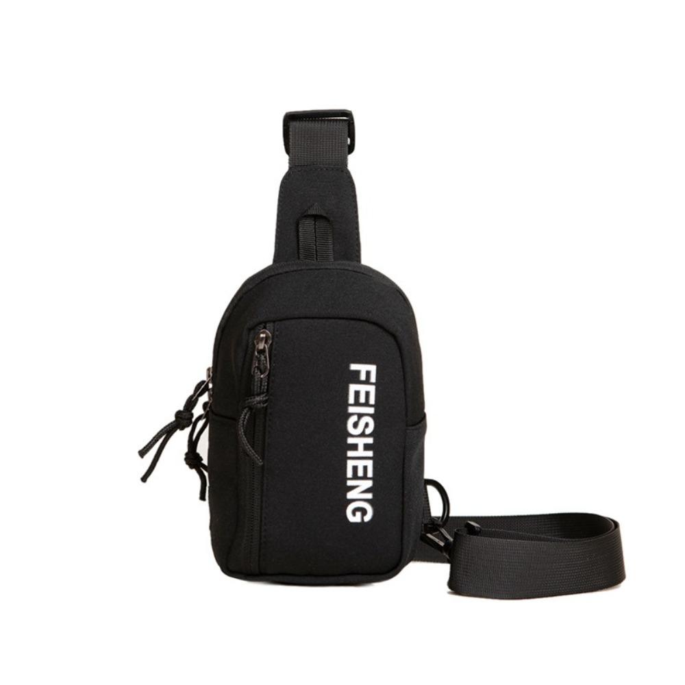 

Nylon Men s Chest Bag Large Capacity Sports Waist Bag Leisure Shoulder Crossbody Bag Male чорний