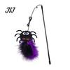 Spooky Spider Pumpkin Skull Toys Halloween Cat Wand Toy, Interactive Toy with Feathers And Bell, Designs, Ribbon for Indoor Cats Lightweight