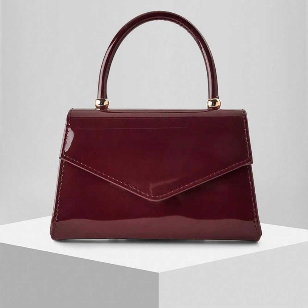 Nouveau Sac de Banquet Brillant Européen et Américain Sac de Soirée Sac de Dîner Sac à Main Pochette Sac à Chaîne Sac de Robe Sac de Mariage deep red brown